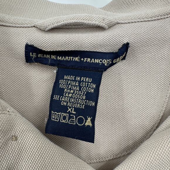 Girbaud Mens Polo Shirt Size XL Taupe Embroidered Y2K Streetwear Casual Retro - Picture 3 of 7